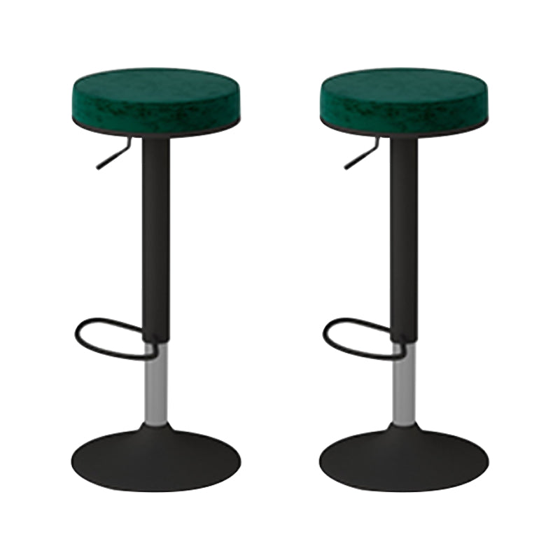 Glam Liftable Rotatable Counter Stool Steel Cafe Bar Stool with Velvet Cushion and Pedal