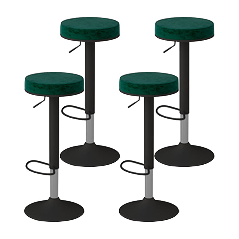 Glam Liftable Rotatable Counter Stool Steel Cafe Bar Stool with Velvet Cushion and Pedal