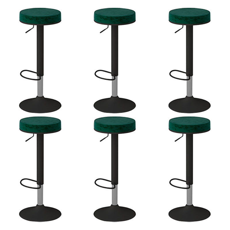 Glam Liftable Rotatable Counter Stool Steel Cafe Bar Stool with Velvet Cushion and Pedal