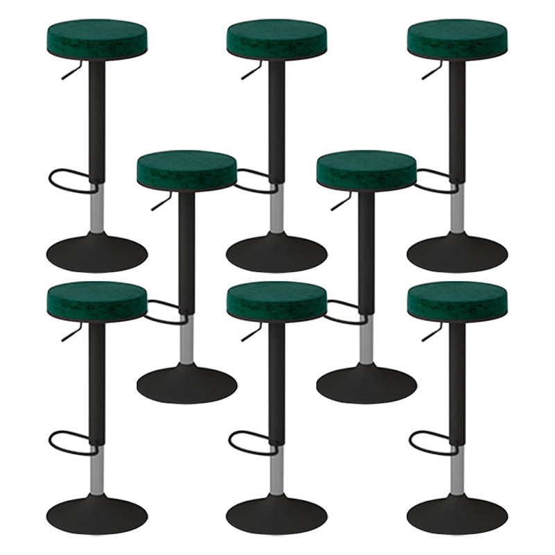 Glam Liftable Rotatable Counter Stool Steel Cafe Bar Stool with Velvet Cushion and Pedal