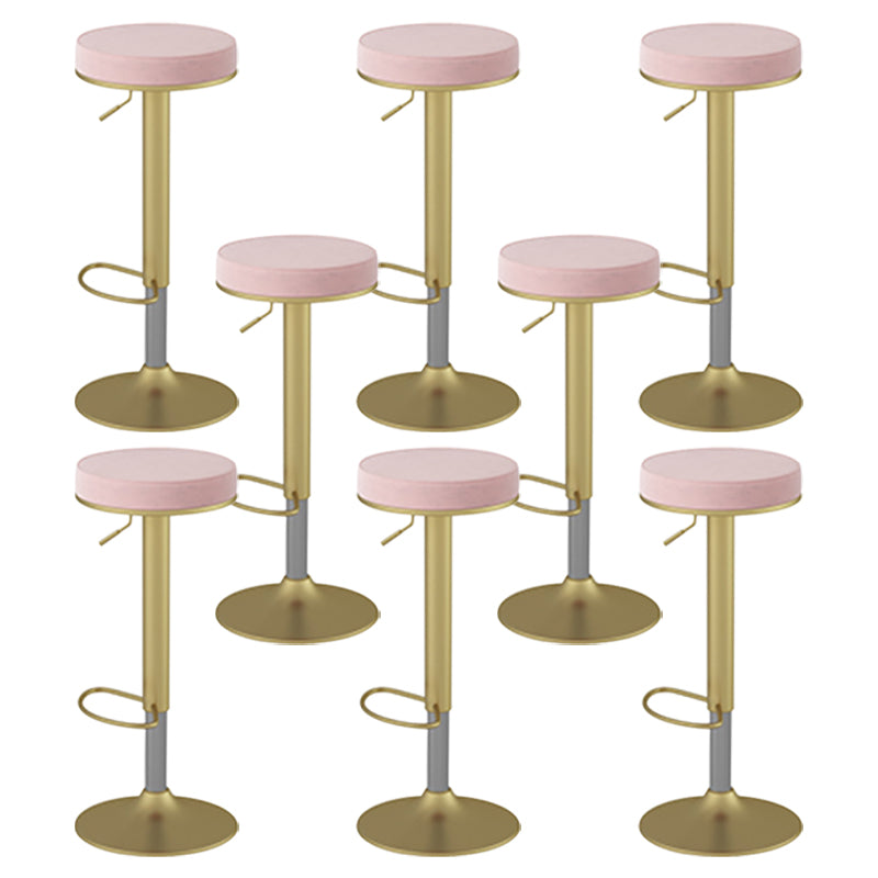 Glam Liftable Rotatable Counter Stool Steel Cafe Bar Stool with Velvet Cushion and Pedal