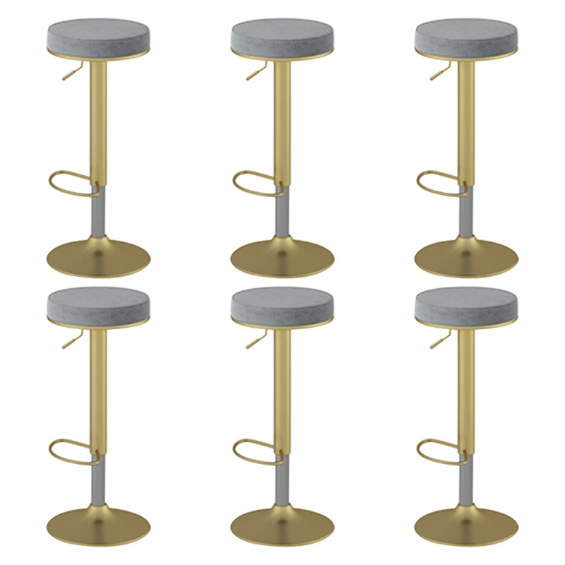 Glam Liftable Rotatable Counter Stool Steel Cafe Bar Stool with Velvet Cushion and Pedal