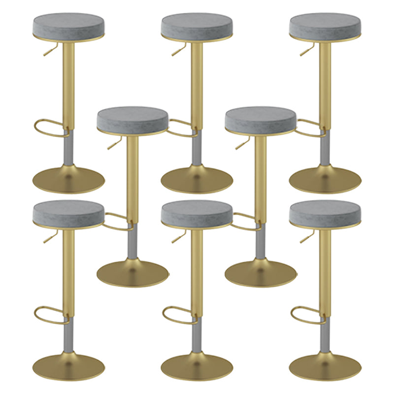 Glam Liftable Rotatable Counter Stool Steel Cafe Bar Stool with Velvet Cushion and Pedal