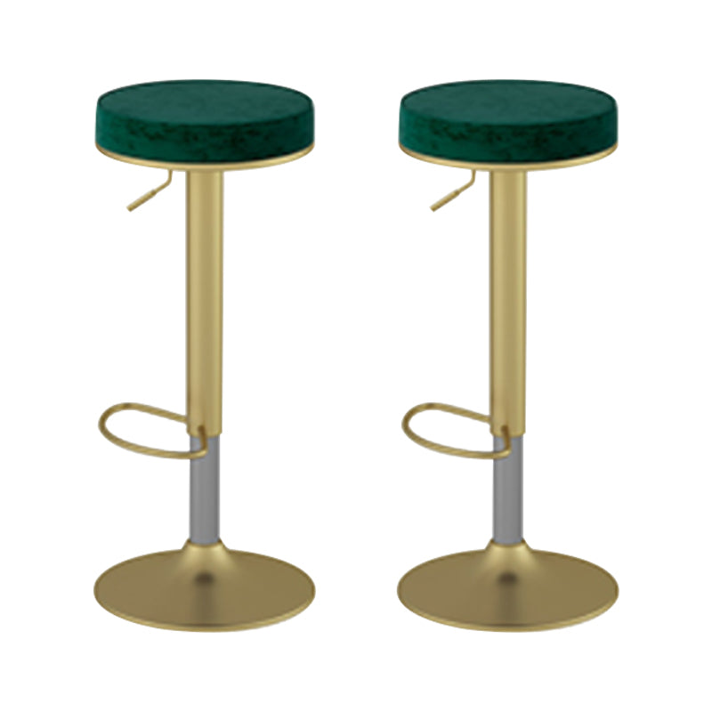 Glam Liftable Rotatable Counter Stool Steel Cafe Bar Stool with Velvet Cushion and Pedal