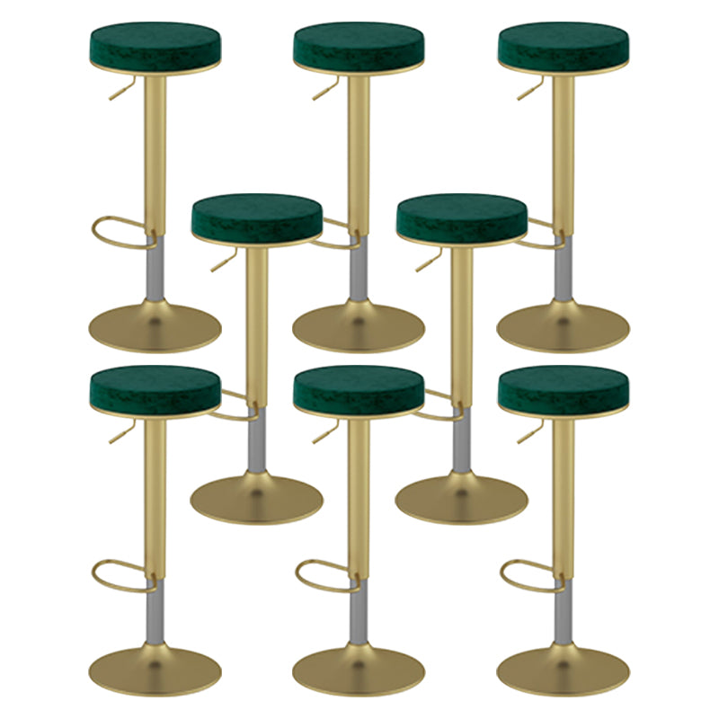 Glam Liftable Rotatable Counter Stool Steel Cafe Bar Stool with Velvet Cushion and Pedal