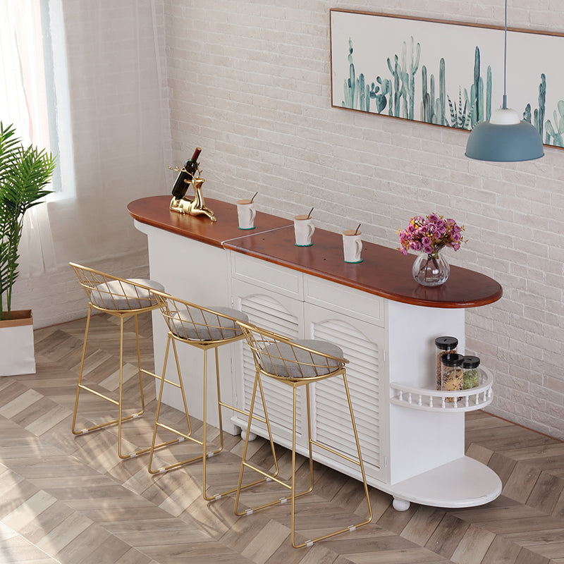 Modern Footrest Counter Bar Stool Bucket Low Back Bar Stool for Coffee Shop