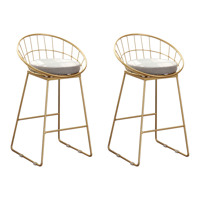 Modern Footrest Counter Bar Stool Bucket Low Back Bar Stool for Coffee Shop