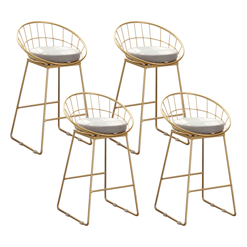 Modern Footrest Counter Bar Stool Bucket Low Back Bar Stool for Coffee Shop