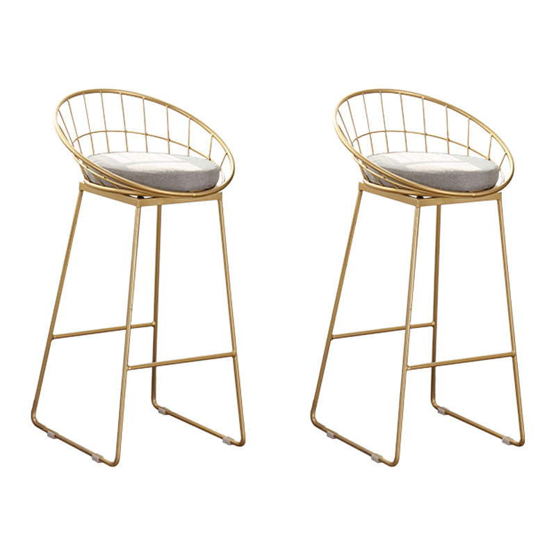 Modern Footrest Counter Bar Stool Bucket Low Back Bar Stool for Coffee Shop