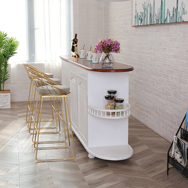 Modern Footrest Counter Bar Stool Bucket Low Back Bar Stool for Coffee Shop