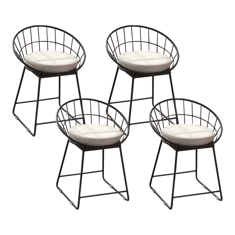 Modern Footrest Counter Bar Stool Bucket Low Back Bar Stool for Coffee Shop