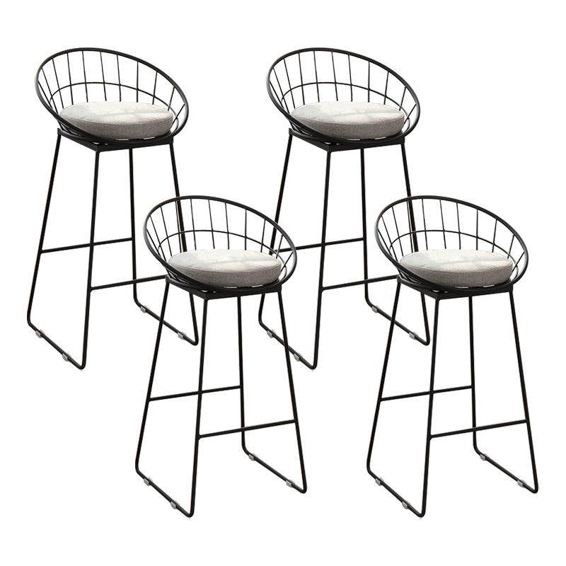 Modern Footrest Counter Bar Stool Bucket Low Back Bar Stool for Coffee Shop