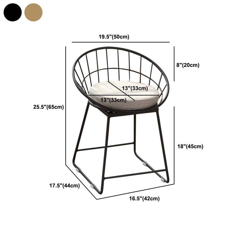 Modern Footrest Counter Bar Stool Bucket Low Back Bar Stool for Coffee Shop