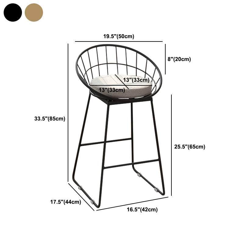 Modern Footrest Counter Bar Stool Bucket Low Back Bar Stool for Coffee Shop