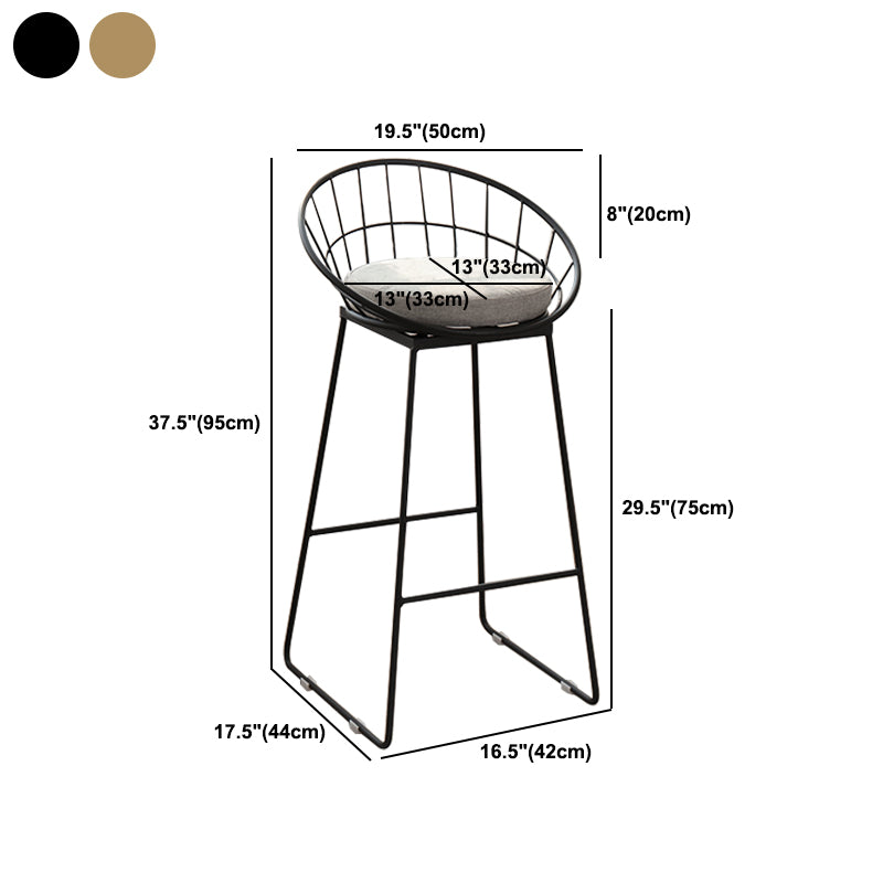 Modern Footrest Counter Bar Stool Bucket Low Back Bar Stool for Coffee Shop