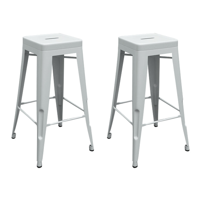 Modern Armless Backless Counter Stool Iron Cashier Bar Stool with Seat and Pedal