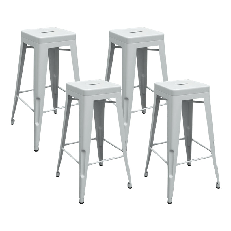 Modern Armless Backless Counter Stool Iron Cashier Bar Stool with Seat and Pedal