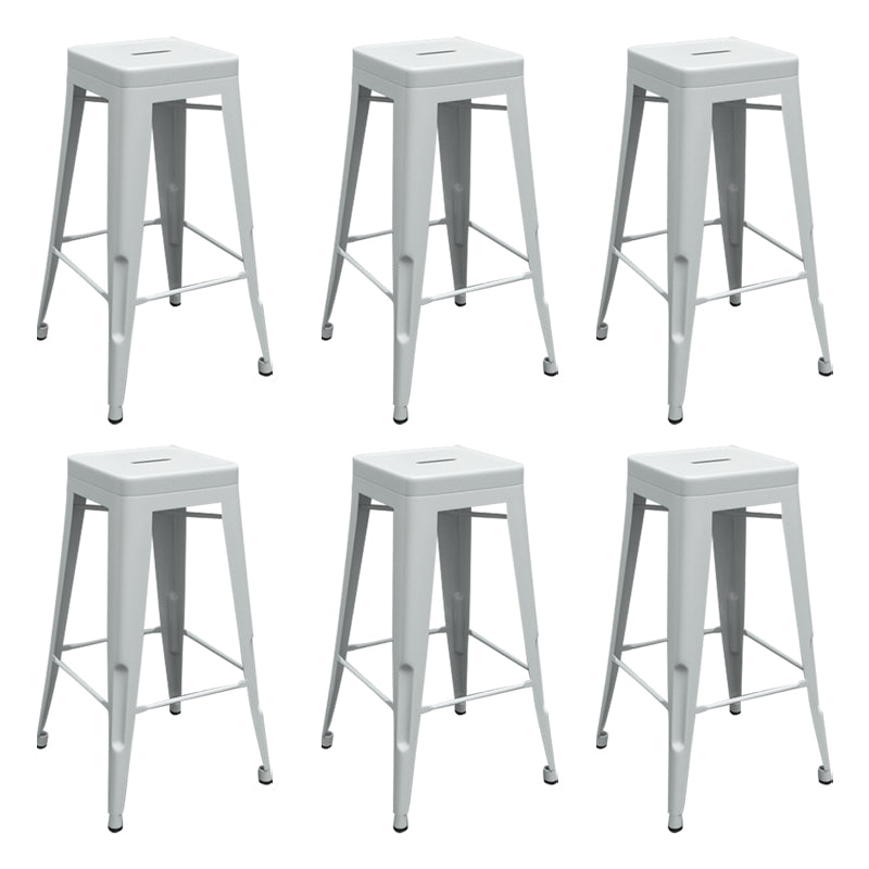 Modern Armless Backless Counter Stool Iron Cashier Bar Stool with Seat and Pedal