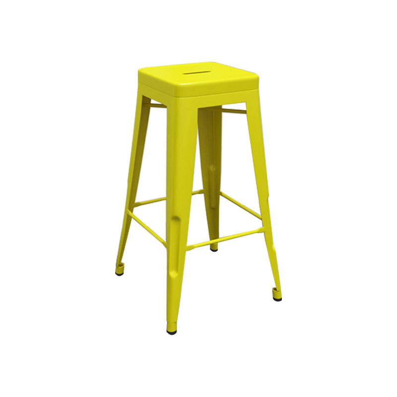 Modern Armless Backless Counter Stool Iron Cashier Bar Stool with Seat and Pedal