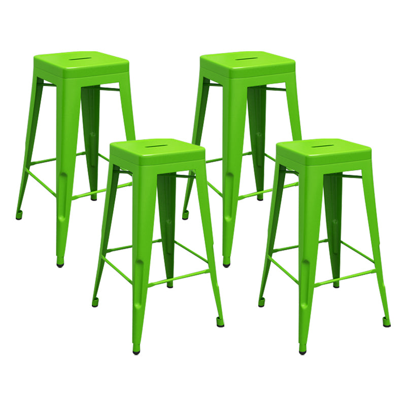 Modern Armless Backless Counter Stool Iron Cashier Bar Stool with Seat and Pedal