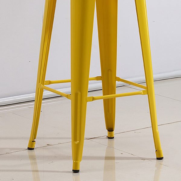 Modern Armless Backless Counter Stool Iron Cashier Bar Stool with Seat and Pedal