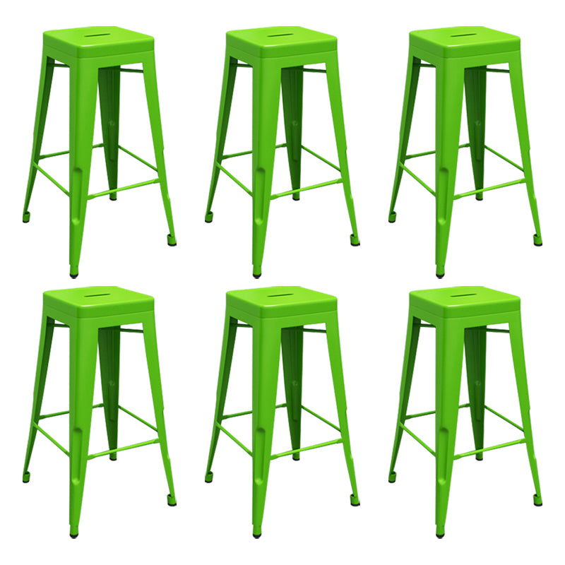 Modern Armless Backless Counter Stool Iron Cashier Bar Stool with Seat and Pedal