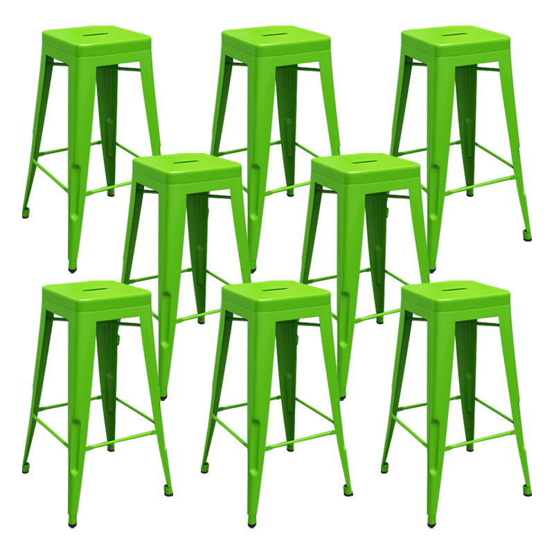 Modern Armless Backless Counter Stool Iron Cashier Bar Stool with Seat and Pedal