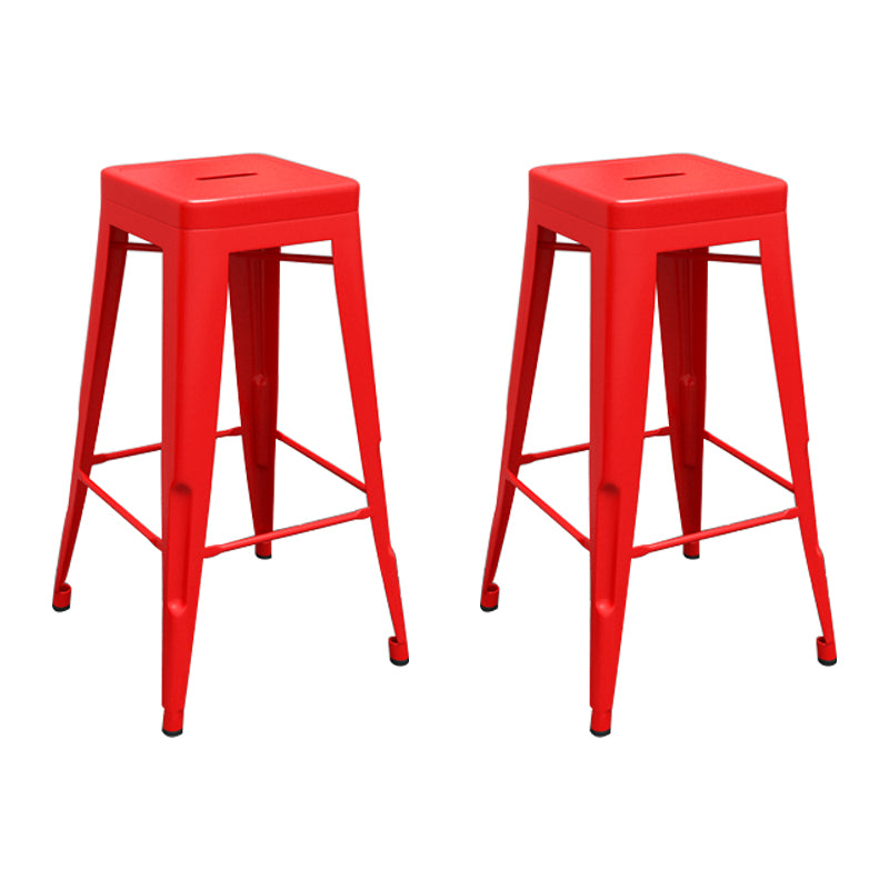 Modern Armless Backless Counter Stool Iron Cashier Bar Stool with Seat and Pedal