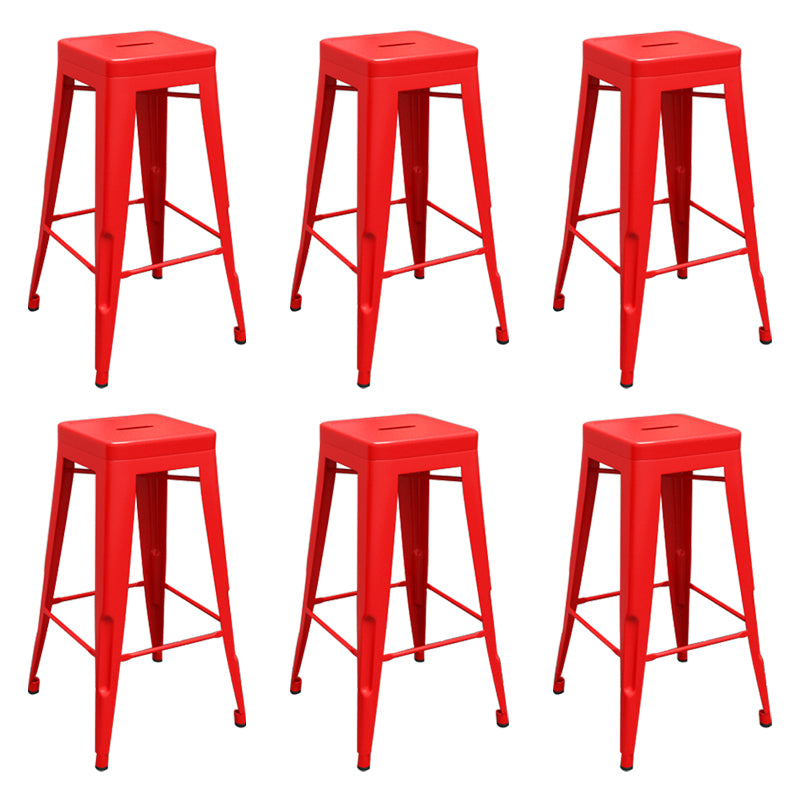Modern Armless Backless Counter Stool Iron Cashier Bar Stool with Seat and Pedal