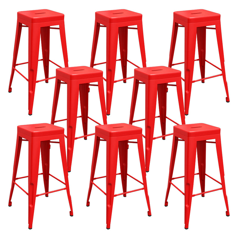 Modern Armless Backless Counter Stool Iron Cashier Bar Stool with Seat and Pedal