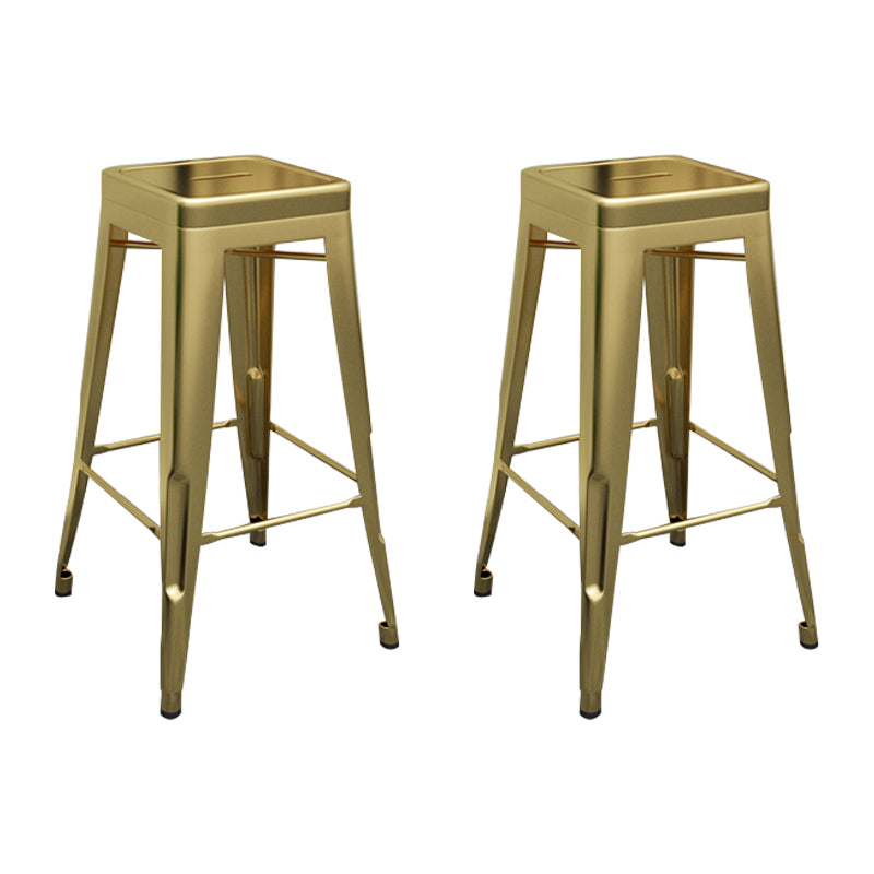 Modern Armless Backless Counter Stool Iron Cashier Bar Stool with Seat and Pedal