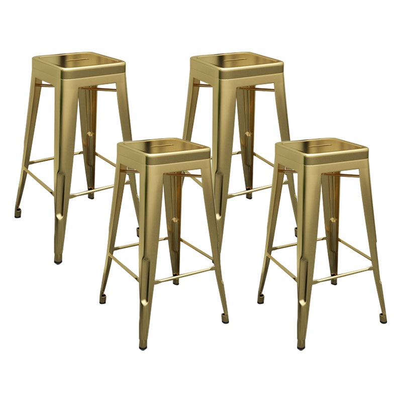 Modern Armless Backless Counter Stool Iron Cashier Bar Stool with Seat and Pedal