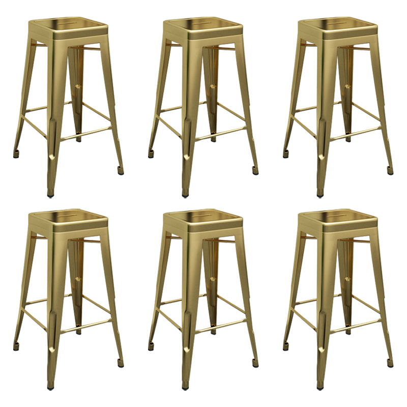 Modern Armless Backless Counter Stool Iron Cashier Bar Stool with Seat and Pedal