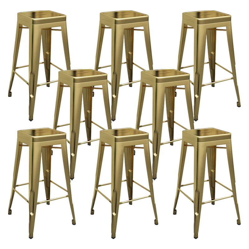 Modern Armless Backless Counter Stool Iron Cashier Bar Stool with Seat and Pedal