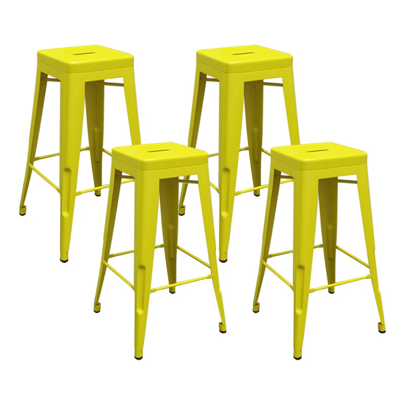 Modern Armless Backless Counter Stool Iron Cashier Bar Stool with Seat and Pedal