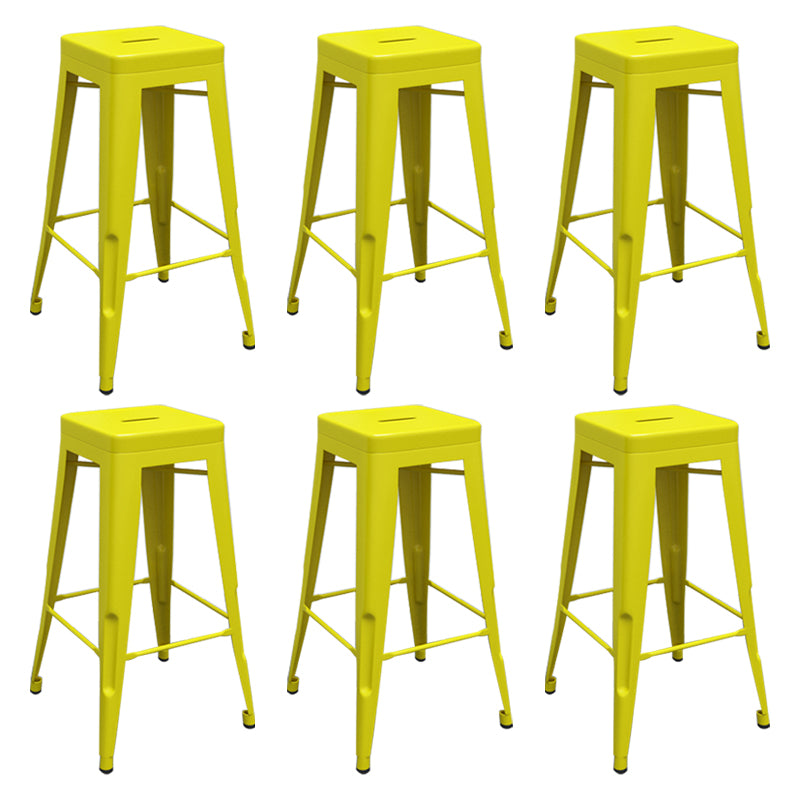 Modern Armless Backless Counter Stool Iron Cashier Bar Stool with Seat and Pedal