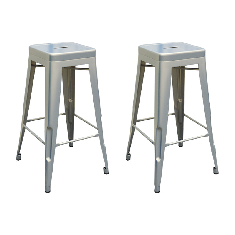 Modern Armless Backless Counter Stool Iron Cashier Bar Stool with Seat and Pedal