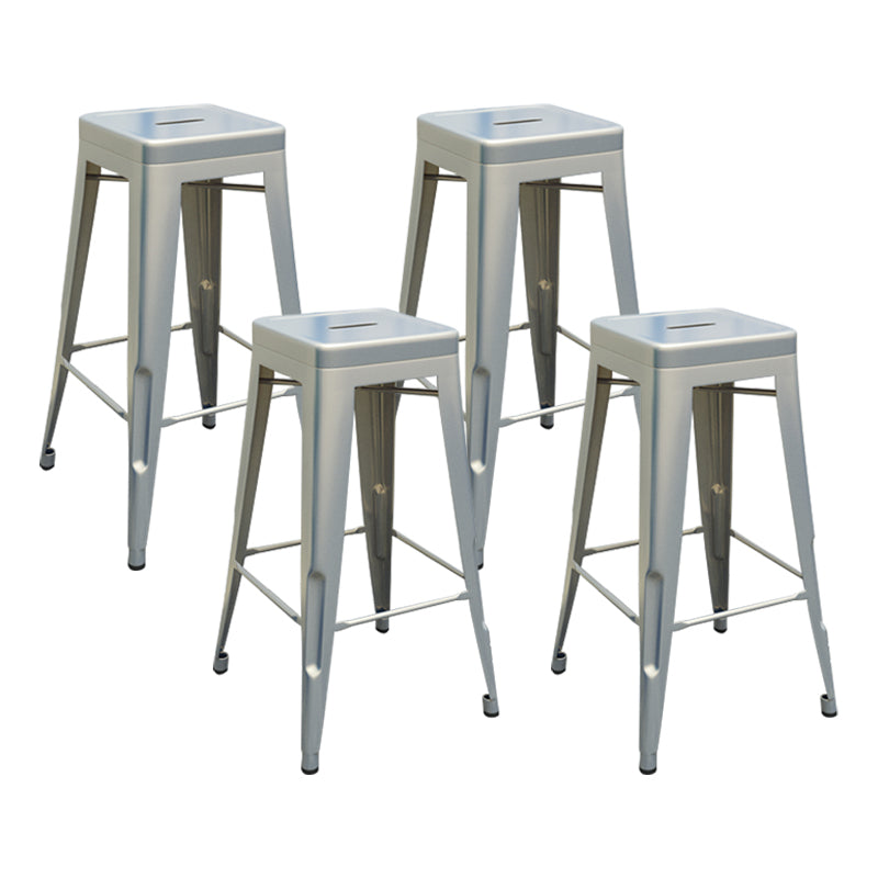 Modern Armless Backless Counter Stool Iron Cashier Bar Stool with Seat and Pedal