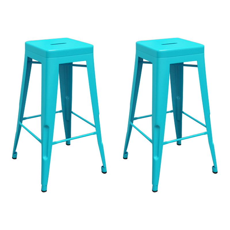 Modern Armless Backless Counter Stool Iron Cashier Bar Stool with Seat and Pedal