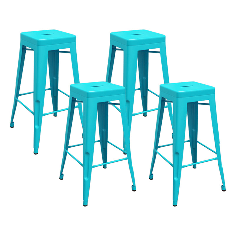 Modern Armless Backless Counter Stool Iron Cashier Bar Stool with Seat and Pedal