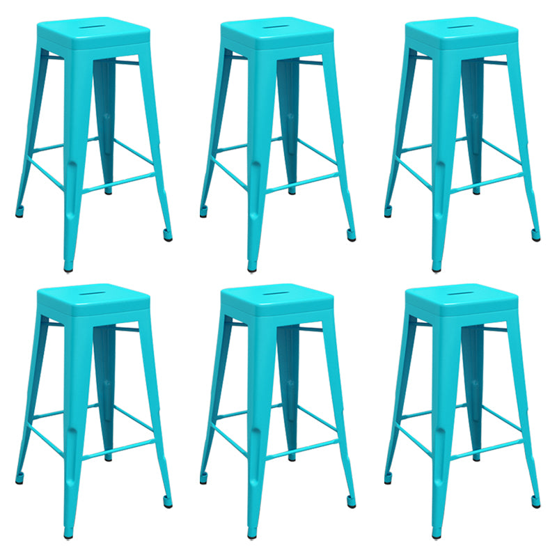 Modern Armless Backless Counter Stool Iron Cashier Bar Stool with Seat and Pedal