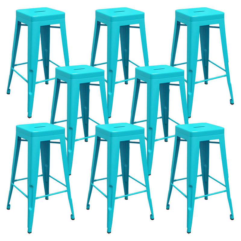 Modern Armless Backless Counter Stool Iron Cashier Bar Stool with Seat and Pedal