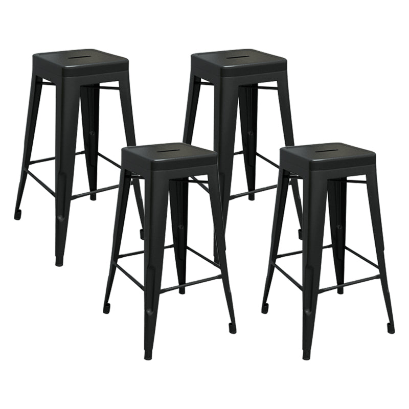 Modern Armless Backless Counter Stool Iron Cashier Bar Stool with Seat and Pedal