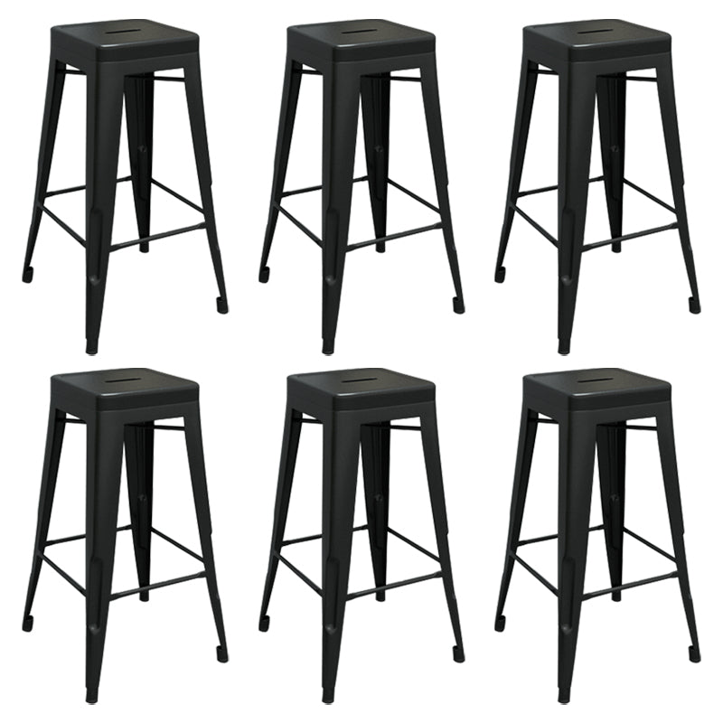 Modern Armless Backless Counter Stool Iron Cashier Bar Stool with Seat and Pedal