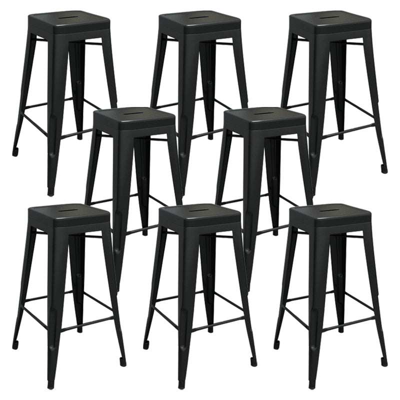 Modern Armless Backless Counter Stool Iron Cashier Bar Stool with Seat and Pedal