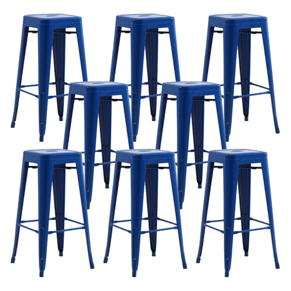 Modern Armless Backless Counter Stool Iron Cashier Bar Stool with Seat and Pedal