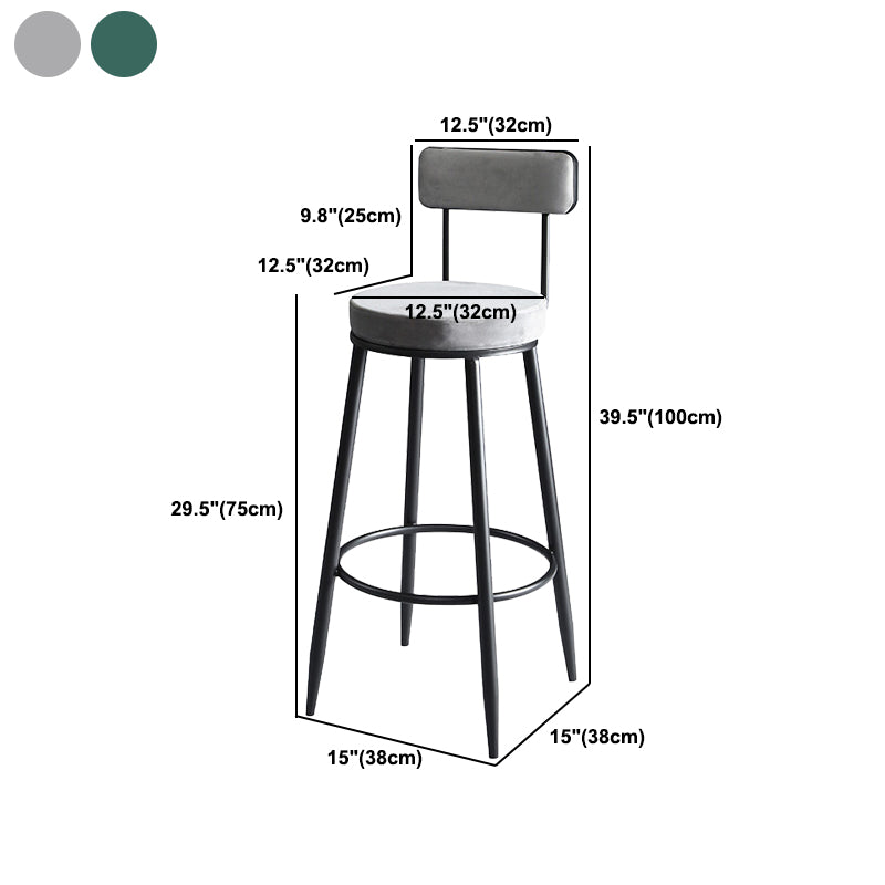 Indoor Round Counter Stool Industrial Upholstered Counter Height Stool