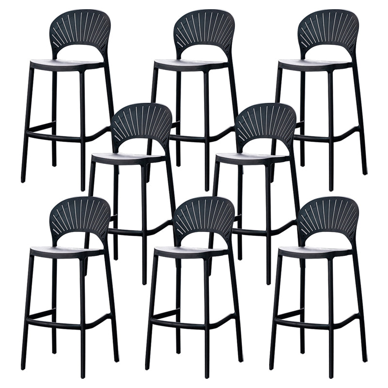 Nordic Style Bar-stool Plastic Counter Bar Stool with Plastic Legs for Restaurant