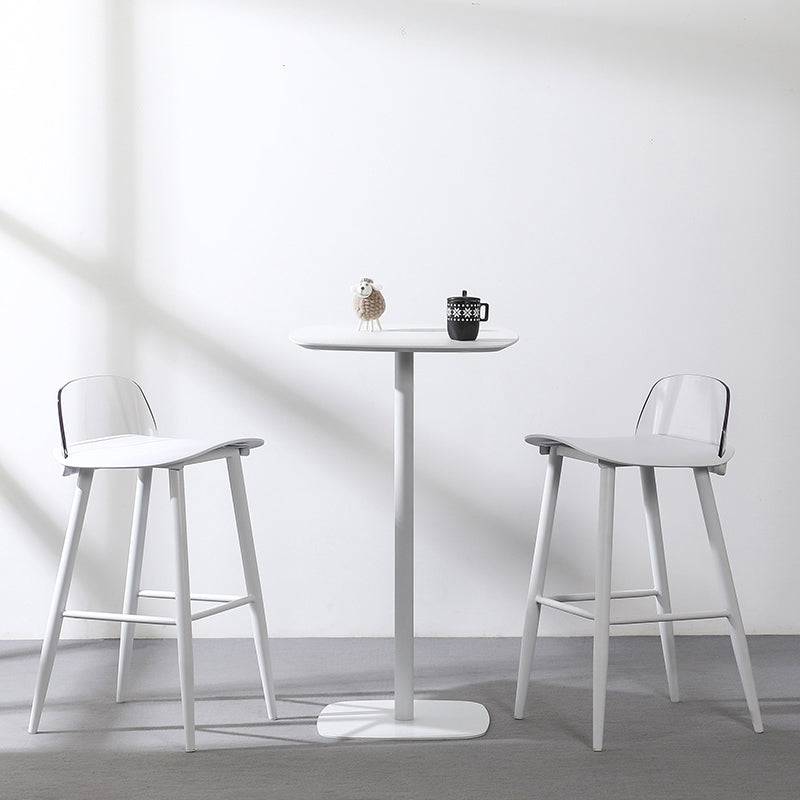 Nordic Armless Backrest Counter Stool Iron Kitchen Bar Stool with Acrylic Seat and Pedal