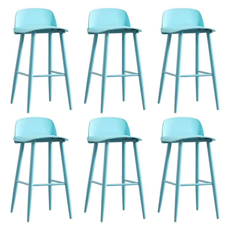 Nordic Armless Backrest Counter Stool Iron Kitchen Bar Stool with Acrylic Seat and Pedal